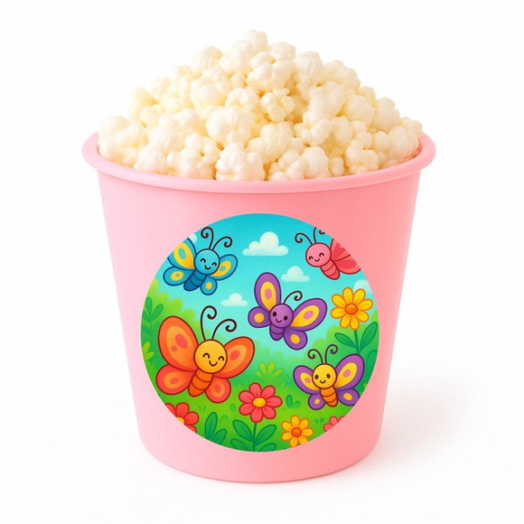 Balde de Pipoca Personalizado Infantil Jardim das Borboletas - Imagem 3