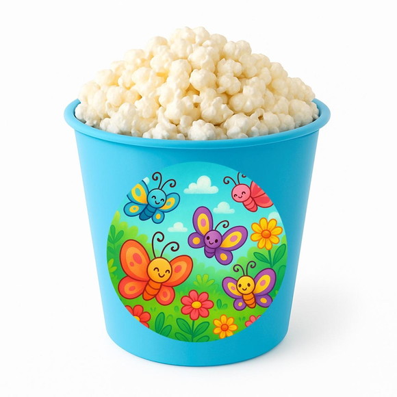 Balde de Pipoca Personalizado Infantil Jardim das Borboletas - Imagem 2