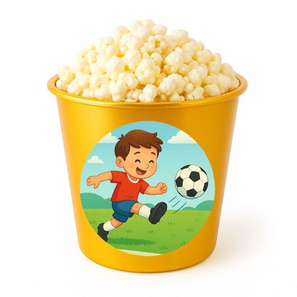 Balde de Pipoca Personalizado Infantil Jogador de Futebol