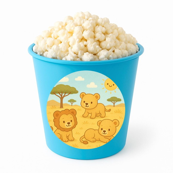 Balde de Pipoca Personalizado Infantil Leãozinhos - Imagem 2