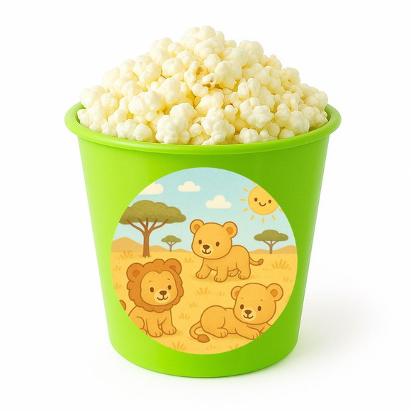 Balde de Pipoca Personalizado Infantil Leãozinhos - Imagem 5