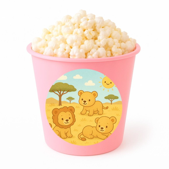 Balde de Pipoca Personalizado Infantil Leãozinhos - Imagem 3