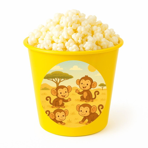 Balde de Pipoca Personalizado Infantil Macaquinhos - Imagem 4