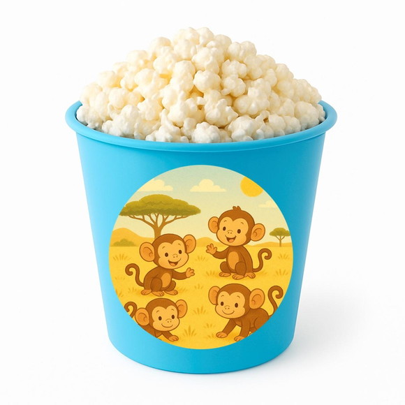 Balde de Pipoca Personalizado Infantil Macaquinhos - Imagem 2