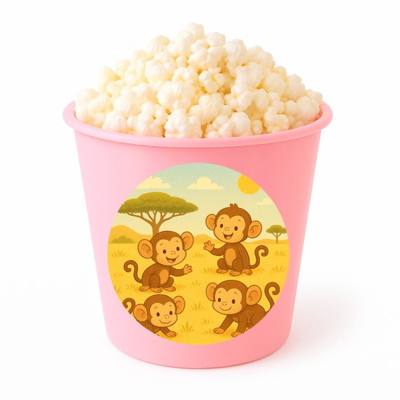 Balde de Pipoca Personalizado Infantil Macaquinhos - Imagem 3