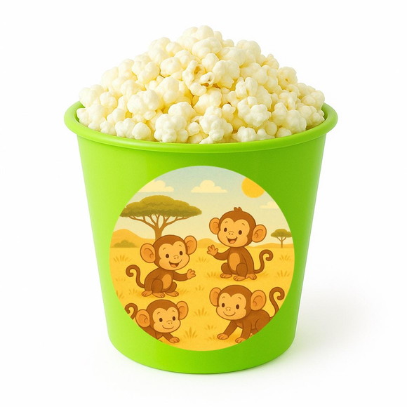 Balde de Pipoca Personalizado Infantil Macaquinhos - Imagem 5