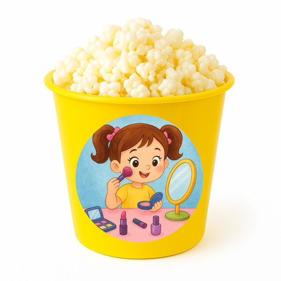 Balde de Pipoca Personalizado Infantil Maquiagem - Imagem 4