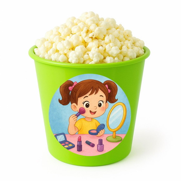 Balde de Pipoca Personalizado Infantil Maquiagem - Imagem 5