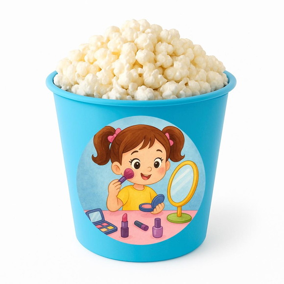 Balde de Pipoca Personalizado Infantil Maquiagem - Imagem 2