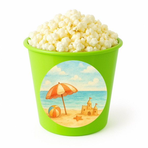 Balde de Pipoca Personalizado Infantil Mar e Praia Aquarela - Imagem 5