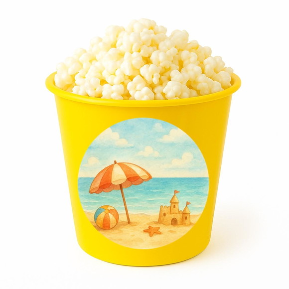 Balde de Pipoca Personalizado Infantil Mar e Praia Aquarela - Imagem 4