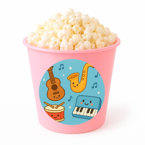 Balde de Pipoca Personalizado Infantil Músicas Instrumentos - Imagem 3