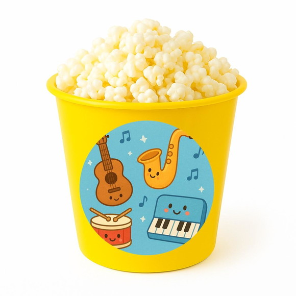 Balde de Pipoca Personalizado Infantil Músicas Instrumentos - Imagem 4