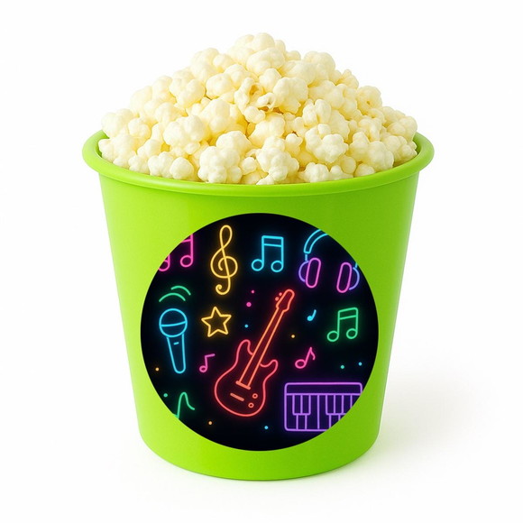 Balde de Pipoca Personalizado Infantil Neon Musical - Imagem 5