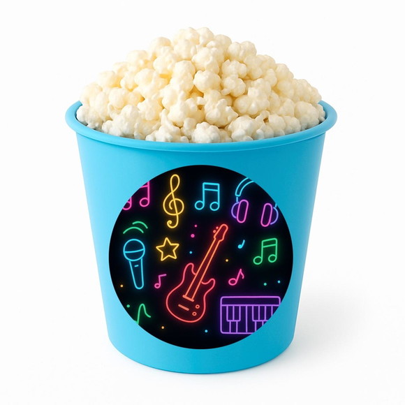 Balde de Pipoca Personalizado Infantil Neon Musical - Imagem 2