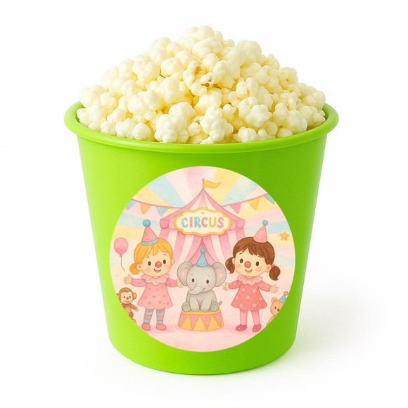 Balde de Pipoca Personalizado Infantil Palhacinhas Aquarela - Imagem 5