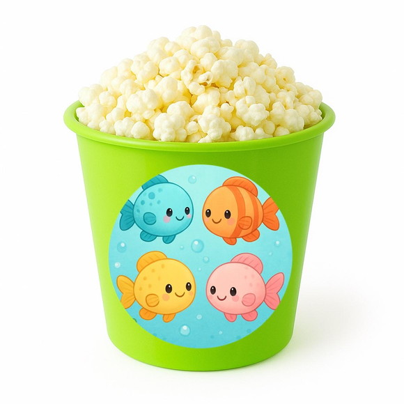 Balde de Pipoca Personalizado Infantil Peixinhos Baby - Imagem 5
