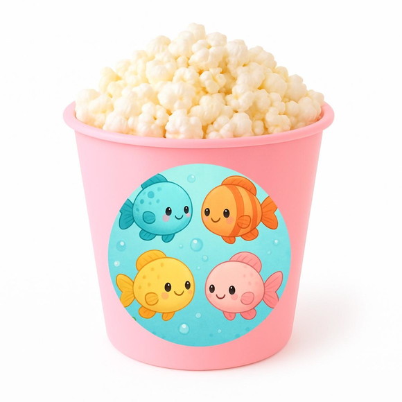 Balde de Pipoca Personalizado Infantil Peixinhos Baby - Imagem 3