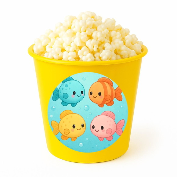 Balde de Pipoca Personalizado Infantil Peixinhos Baby - Imagem 4