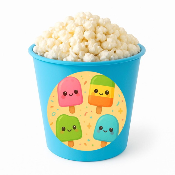 Balde de Pipoca Personalizado Infantil Picolés - Imagem 2