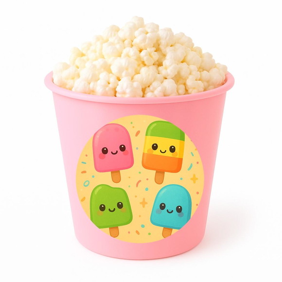 Balde de Pipoca Personalizado Infantil Picolés - Imagem 3