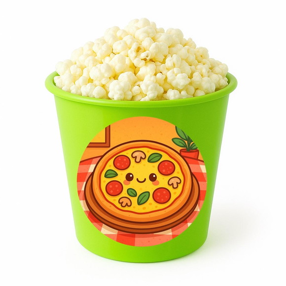 Balde de Pipoca Personalizado Infantil Pizza Divertida - Imagem 5