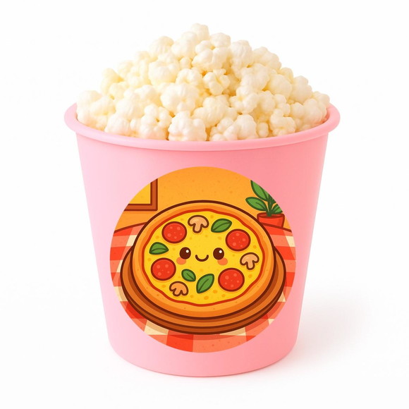 Balde de Pipoca Personalizado Infantil Pizza Divertida - Imagem 3
