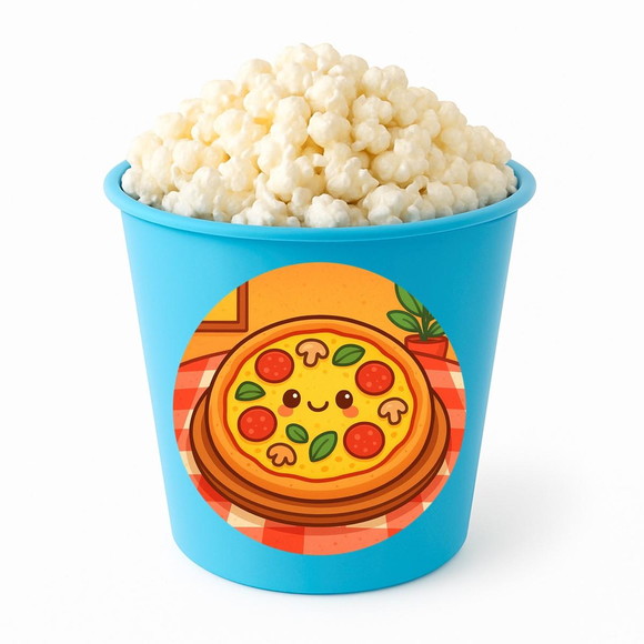 Balde de Pipoca Personalizado Infantil Pizza Divertida - Imagem 2