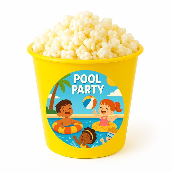 Balde de Pipoca Personalizado Infantil Pool Party - Imagem 4