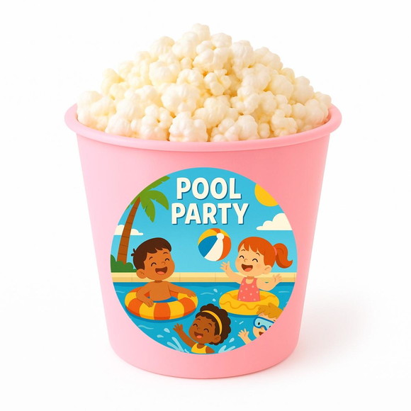 Balde de Pipoca Personalizado Infantil Pool Party - Imagem 3