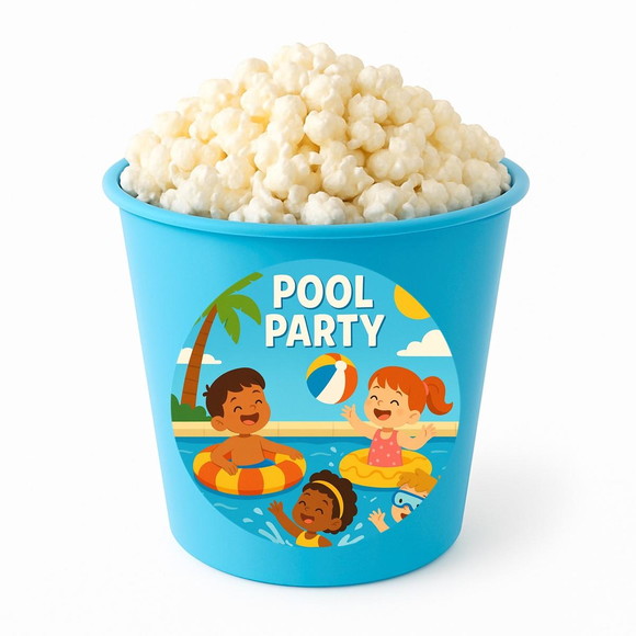 Balde de Pipoca Personalizado Infantil Pool Party - Imagem 2