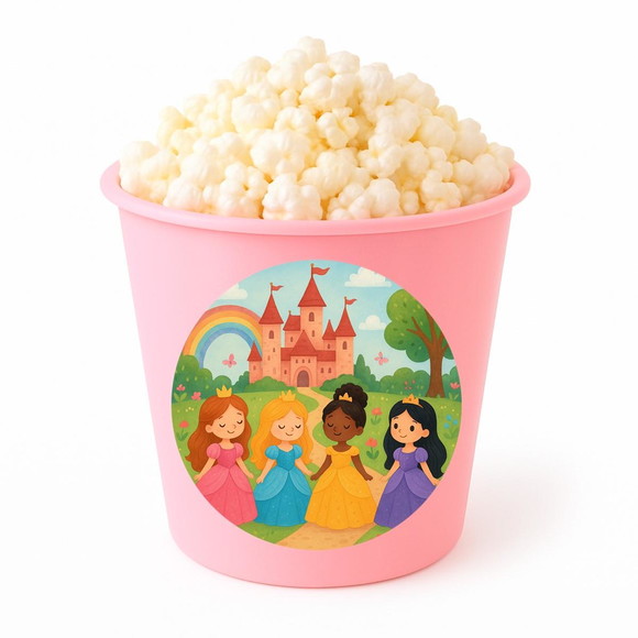 Balde de Pipoca Personalizado Infantil Princesas Encantadas - Imagem 3