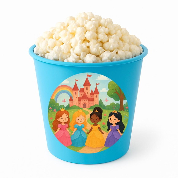 Balde de Pipoca Personalizado Infantil Princesas Encantadas - Imagem 2