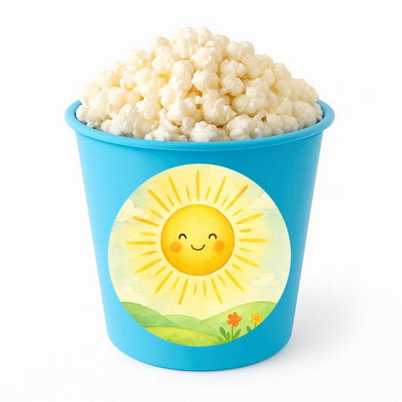 Balde de Pipoca Personalizado Infantil Raio de Sol Aquarela - Imagem 2