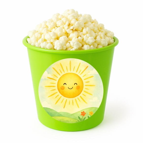 Balde de Pipoca Personalizado Infantil Raio de Sol Aquarela - Imagem 5