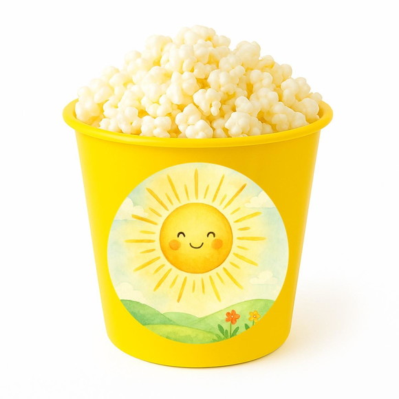 Balde de Pipoca Personalizado Infantil Raio de Sol Aquarela - Imagem 4