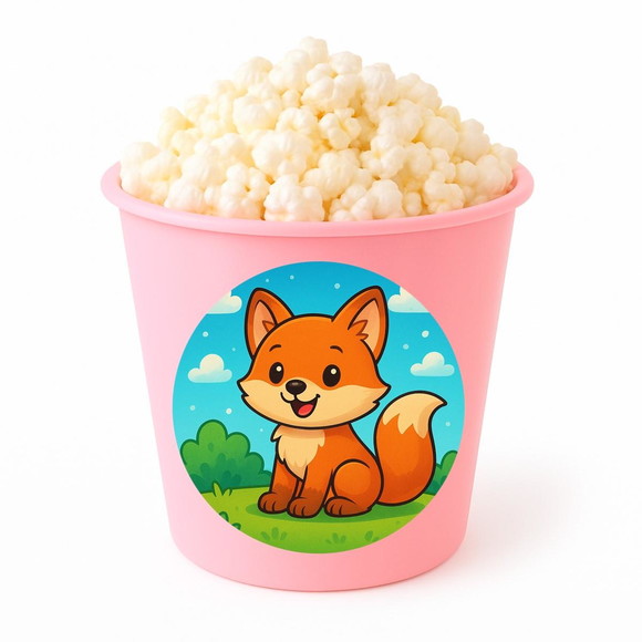 Balde de Pipoca Personalizado Infantil Raposinha - Imagem 3