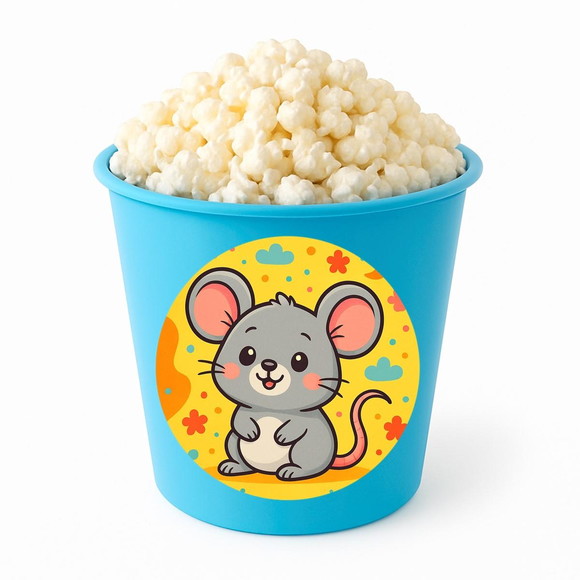 Balde de Pipoca Personalizado Infantil Ratinho Fofo - Imagem 2