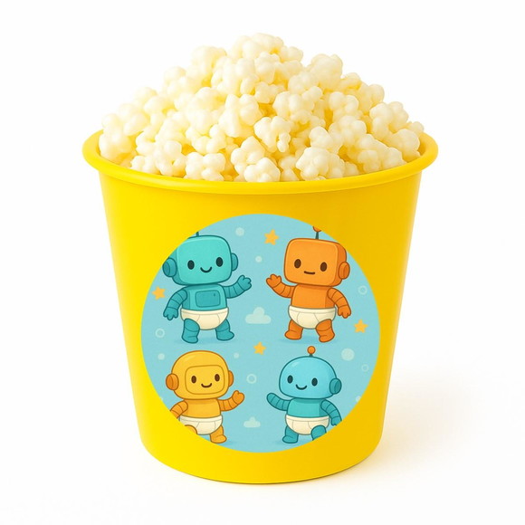 Balde de Pipoca Personalizado Infantil Robôs Baby - Imagem 4