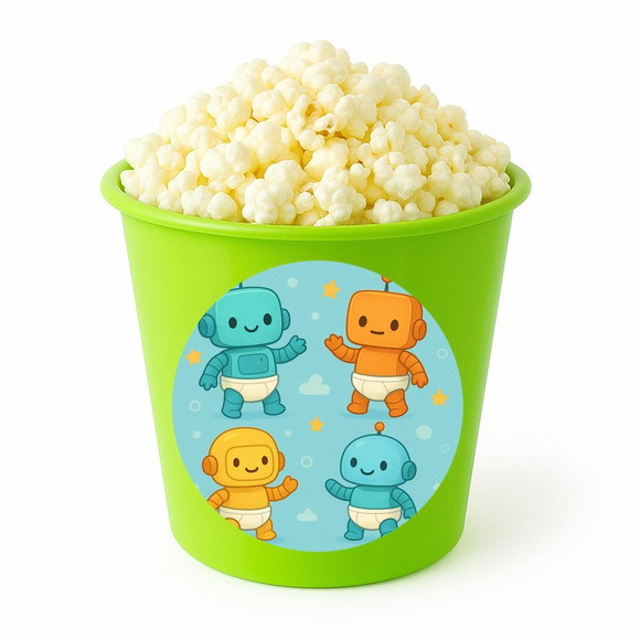 Balde de Pipoca Personalizado Infantil Robôs Baby - Imagem 5