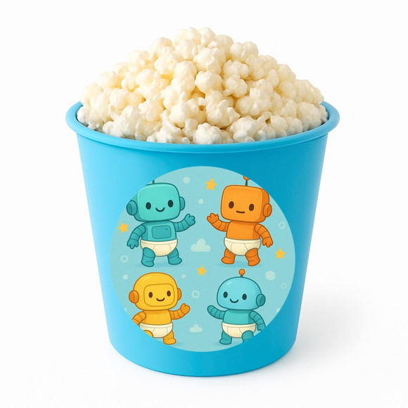 Balde de Pipoca Personalizado Infantil Robôs Baby - Imagem 2