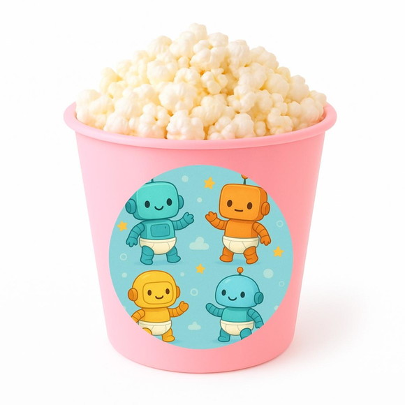 Balde de Pipoca Personalizado Infantil Robôs Baby - Imagem 3