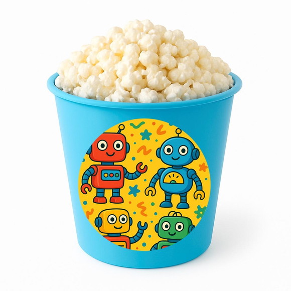 Balde de Pipoca Personalizado Infantil Robôs Divertidos - Imagem 2