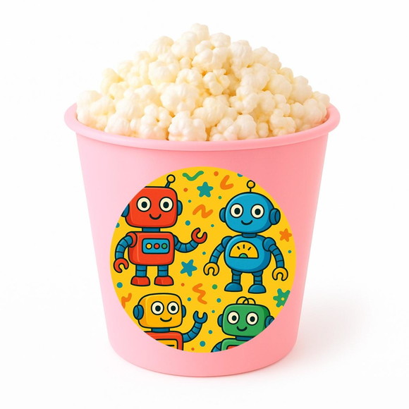 Balde de Pipoca Personalizado Infantil Robôs Divertidos - Imagem 3