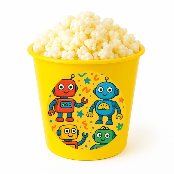 Balde de Pipoca Personalizado Infantil Robôs Divertidos - Imagem 4