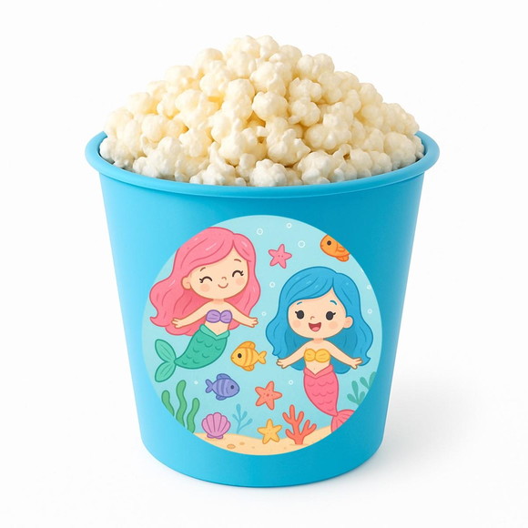Balde de Pipoca Personalizado Infantil Sereias - Imagem 2