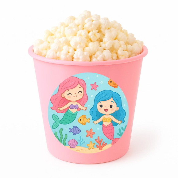 Balde de Pipoca Personalizado Infantil Sereias - Imagem 3