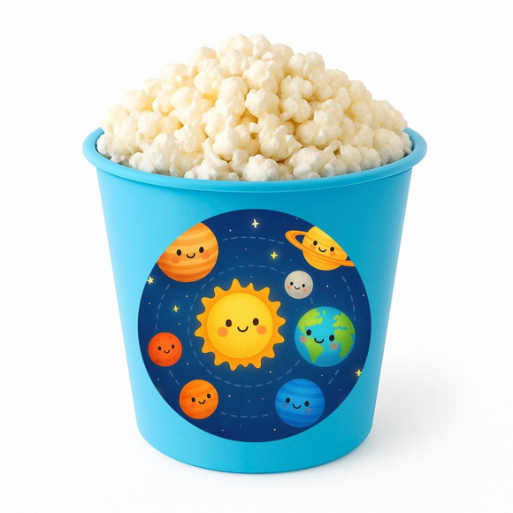 Balde de Pipoca Personalizado Infantil Sistema Solar - Imagem 2