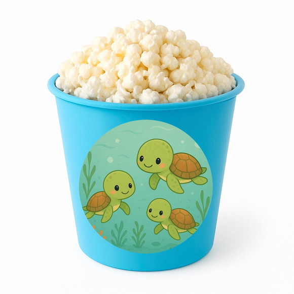 Balde de Pipoca Personalizado Infantil Tartaruguinhas - Imagem 2