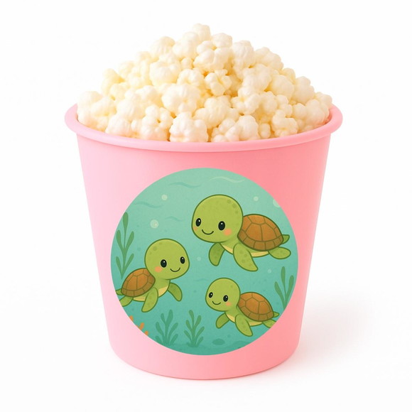 Balde de Pipoca Personalizado Infantil Tartaruguinhas - Imagem 3